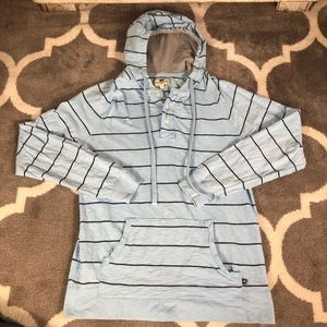 Club Hoodie Room Mens Large striped Kangaroo Pocket Pullover Blue
